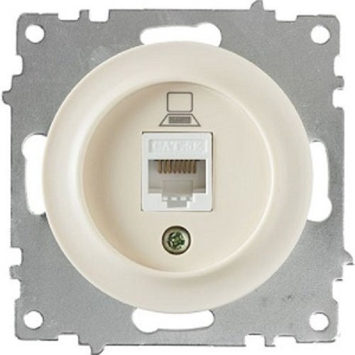 Розетка компьютерная без рамки OneKeyElectro Florence 1-м. RJ45 5e бежевый картинка